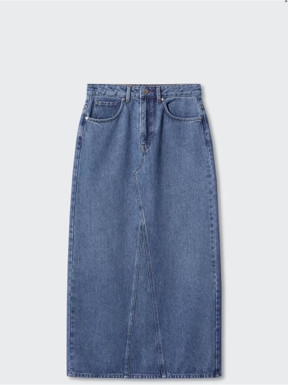 Blue Denim Midi Skirt MANGO